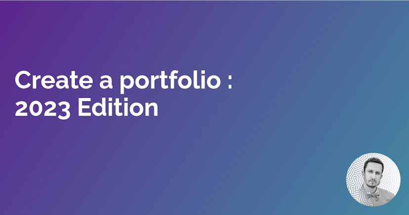 Create a portfolio : 2023 Edition cover